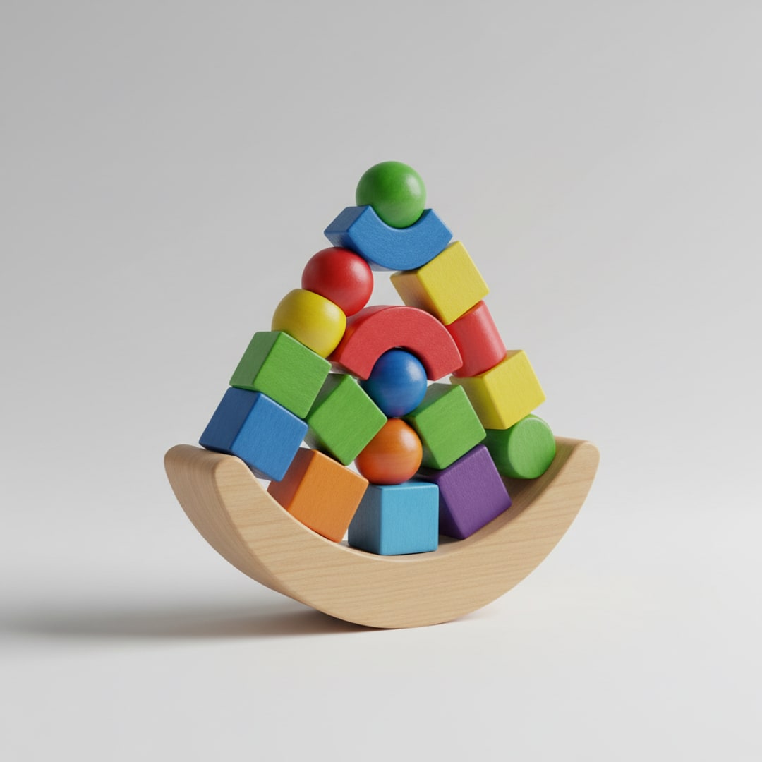 Wooden Balance Stacking Game — Spinner Play