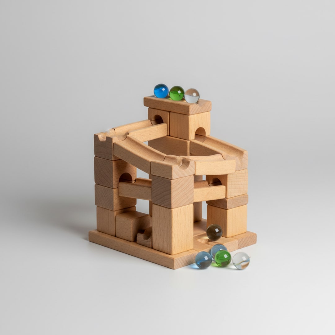 Wooden Marble Run, Starter — Spinner Play