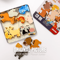 Puzzle din lemn cu animale de fermă premium
