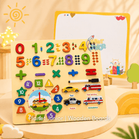 Puzzle Montessori din lemn 2-în-1 + tăblița whiteboard
