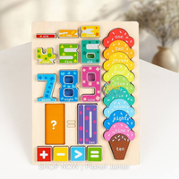 Puzzle din lemn cu cifre și înghețată — numărare