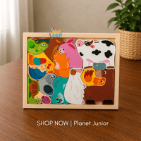 Puzzle mare cu forme din lemn