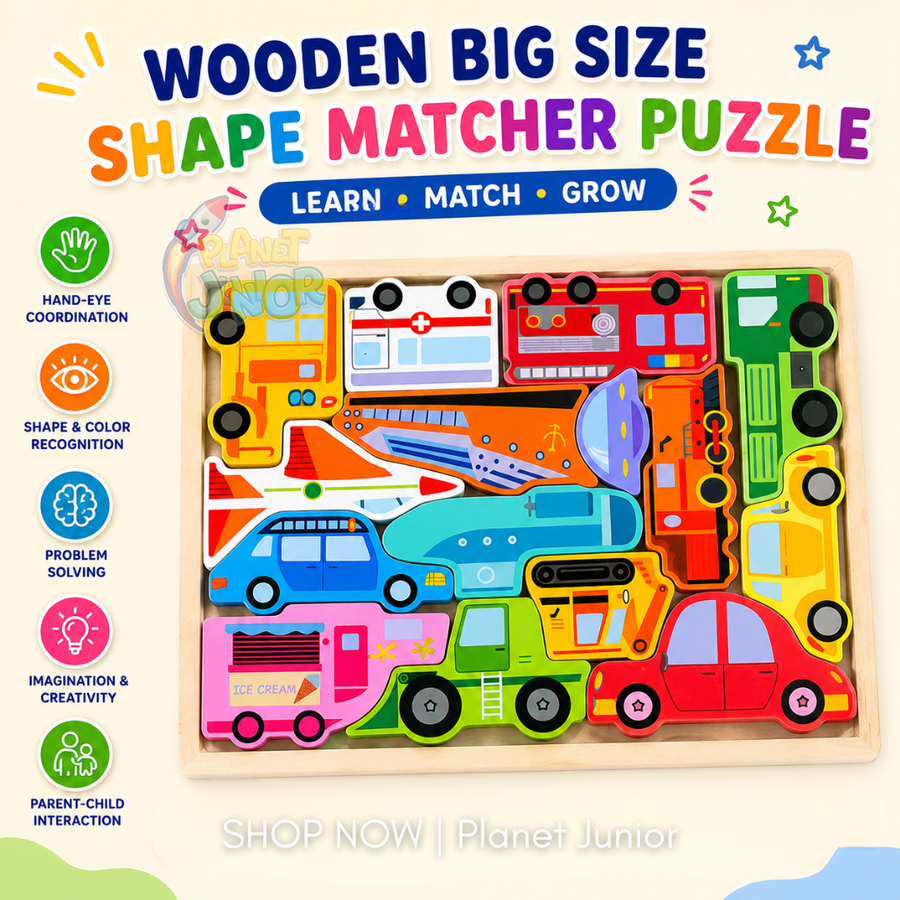 Puzzle mare cu forme din lemn