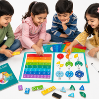 Tablă educativă din lemn pentru învățarea fracțiilor