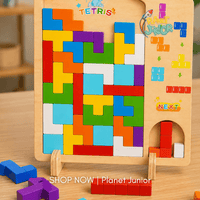Puzzle Tetris multifuncțional din lemn cu joc logic
