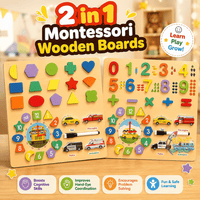 Puzzle Montessori din lemn 2-în-1 + tăblița whiteboard