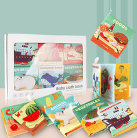 Set 6 cărticele textile foșnitoare pentru bebeluși