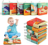 Set 6 cărticele textile foșnitoare pentru bebeluși
