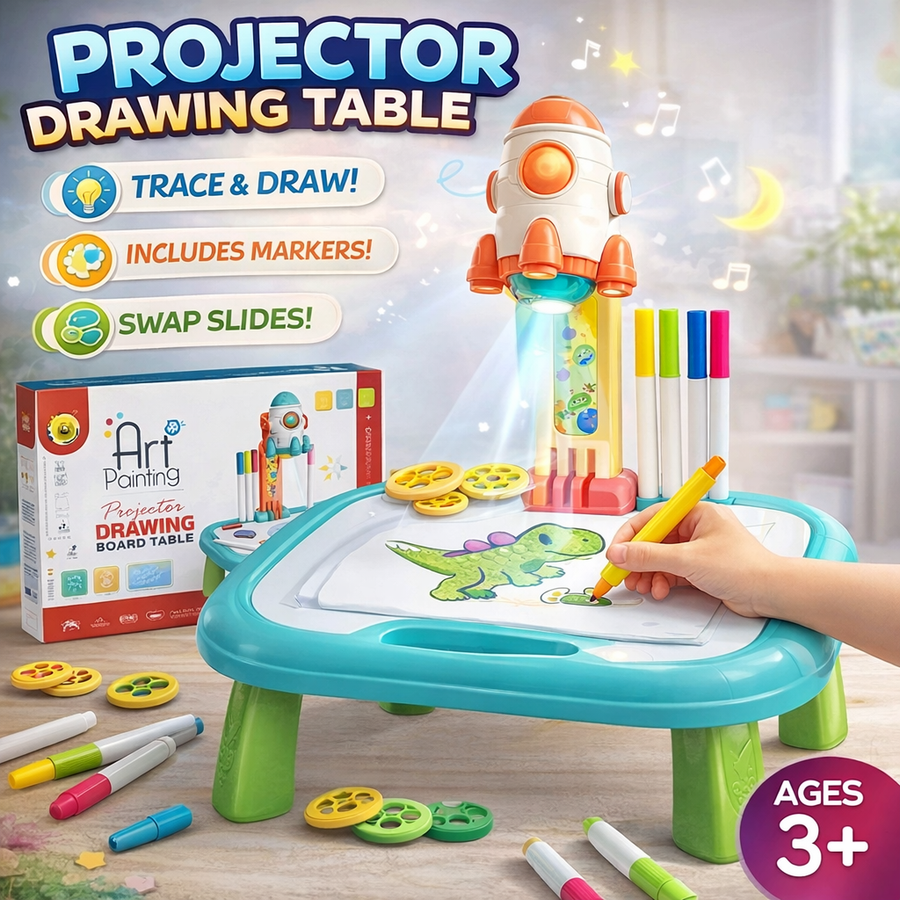 Masă cu proiector de desen — tema navei spațiale