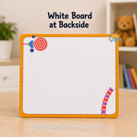 Tablă educativă din lemn — cifre și matematică cu whiteboard