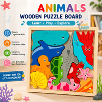 Puzzle din lemn cu animale marine