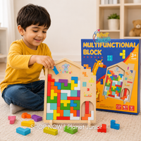Puzzle Tetris multifuncțional din lemn cu joc logic