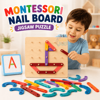 Puzzle Montessori din lemn cu litere și forme